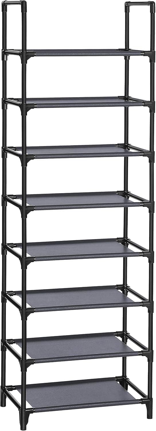 SONGMICS Shoe Rack, 8-Tier Shoe Shelf Organizer, Shoe Tower, 16-20 Pairs, for Closet, Entryway, Gray ULSR024G02
