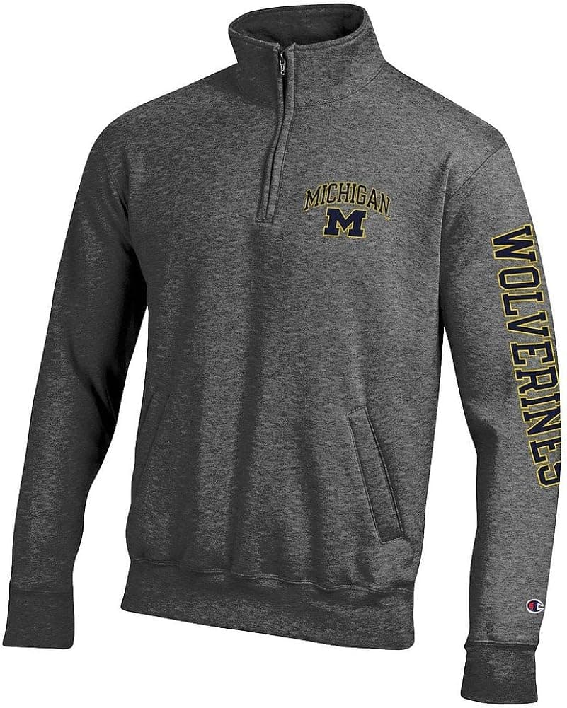 Elite Fan Shop NCAA Mens Quarter Zip Sweatshirt Arm Charcoal