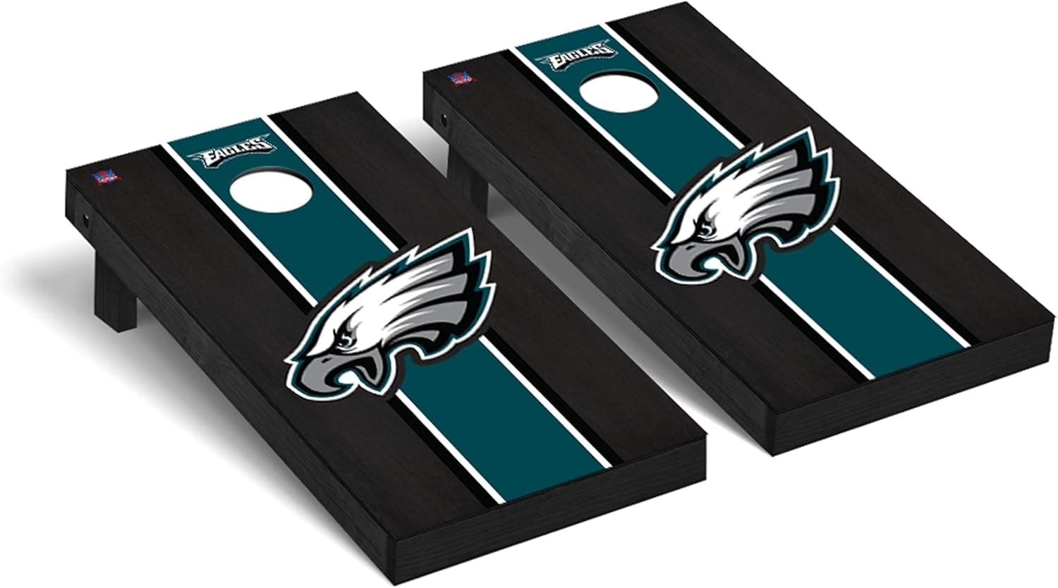 Victory Tailgate Regulation NFL Onyx Stained Stripe Version 2 Series Cornhole Board Set - 2 Boards, 8 Bags - All NFL Teams Available