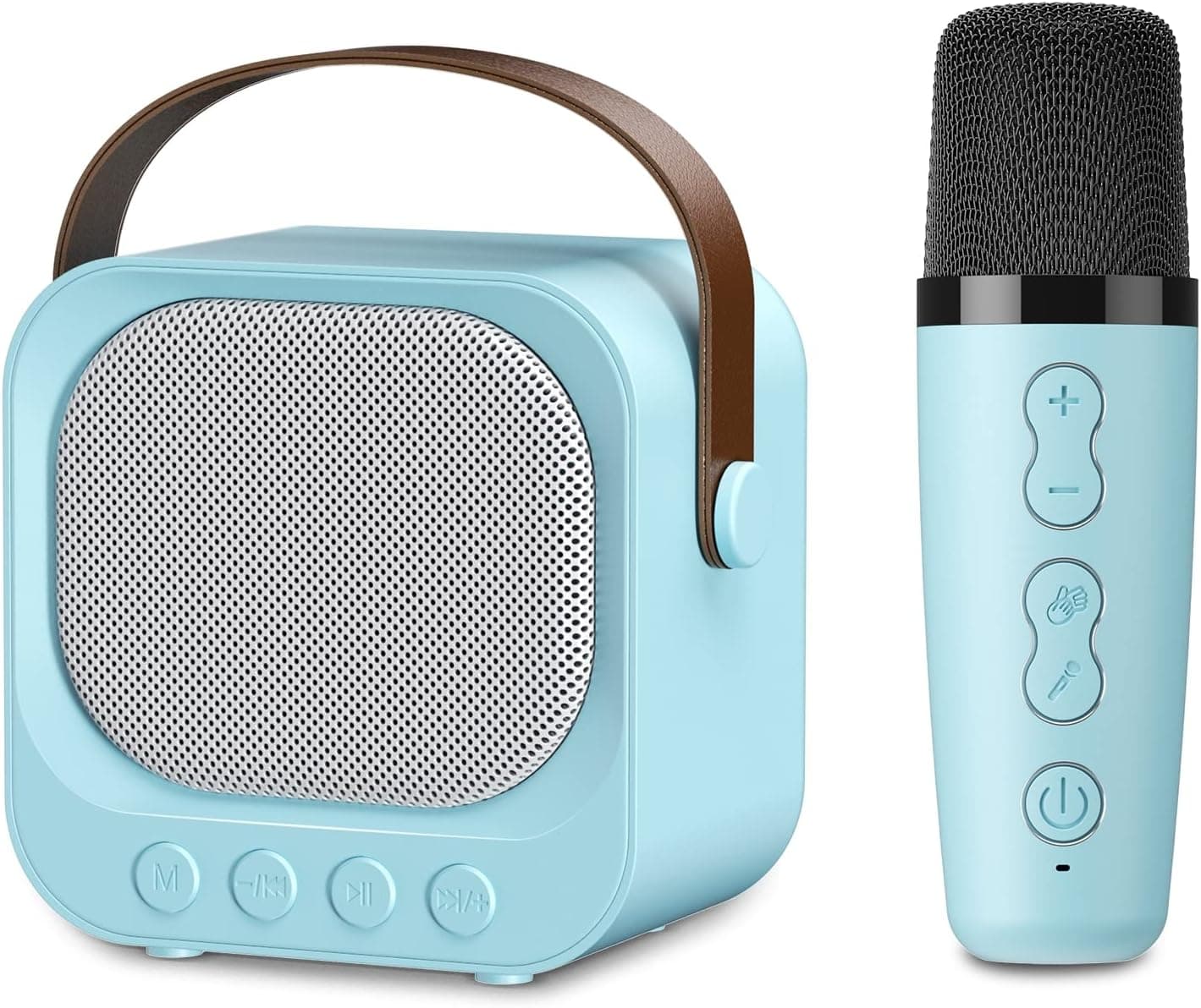 Sunkyn Karaoke Machine with Wireless Microphones for Kids Adults,Portable Handheld Bluetooth Karaoke Toys for Girls and Boys Gifts Home Party Birthday (Blue)