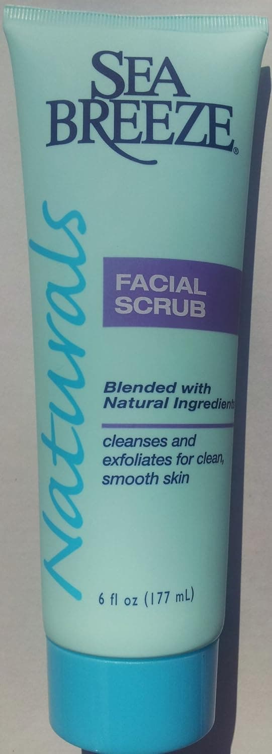 Sea Breeze Naturals Exfoliating Facial Scrub and Cleanser, 6 Fl. Oz, Pack of 2