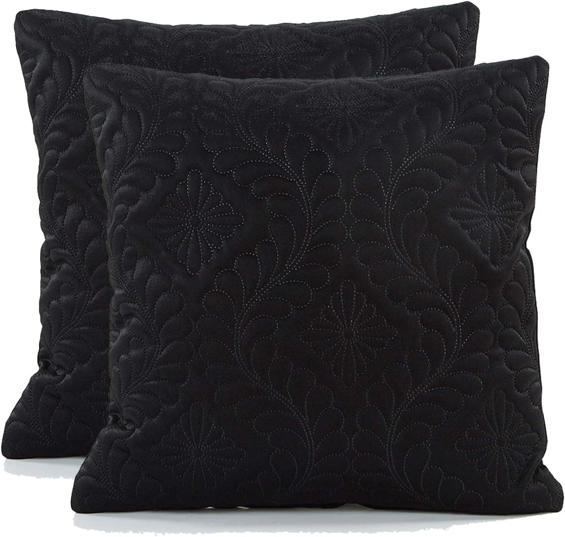 Treely Throw Pillowcase Ultra Soft Throw Pillow Covers for Sofa Couch Car Bed,16" x 16",Pack of 2,Black