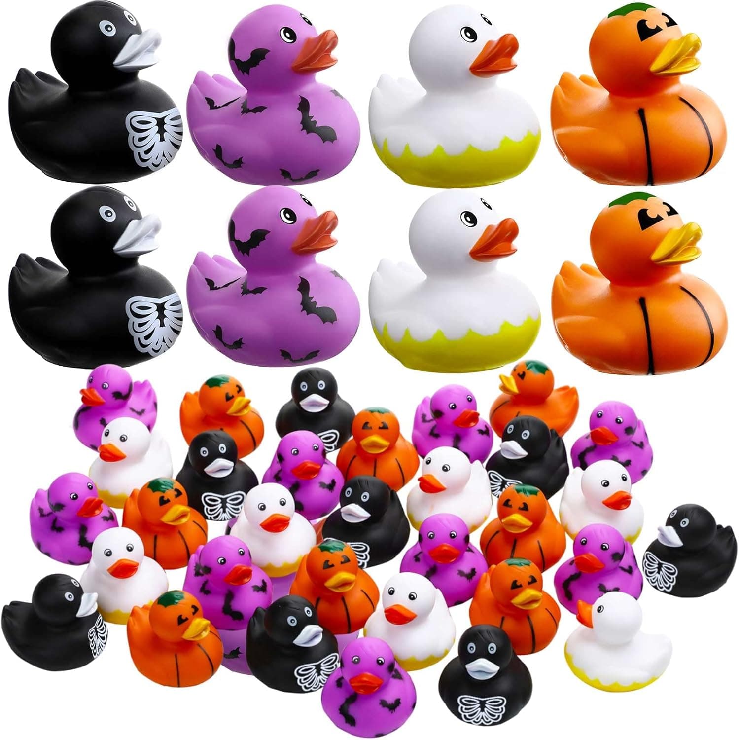 2 Inch Rubber Duckies Assorted Mini Rubber Ducks in Bulk Rubber Ducky Party Supplies for Boys Girls Trick or Treat Goodie Bag Fillers, Halloween Themed Bathtub Toys (12 Pack)