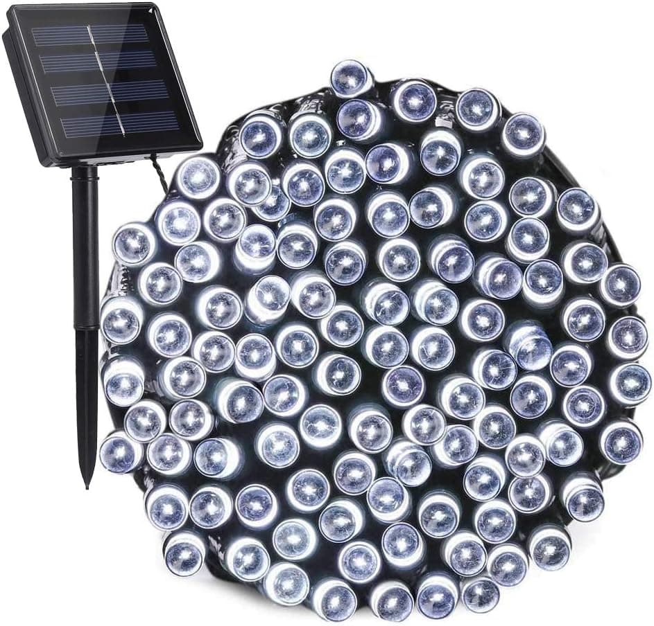 Toodour Solar String Lights, 72ft 200 LED 8 Modes Outdoor String Lights, Waterproof Solar Fairy Lights for Garden, Patio, Fence, Holiday, Party, Balcony Decorations (White
