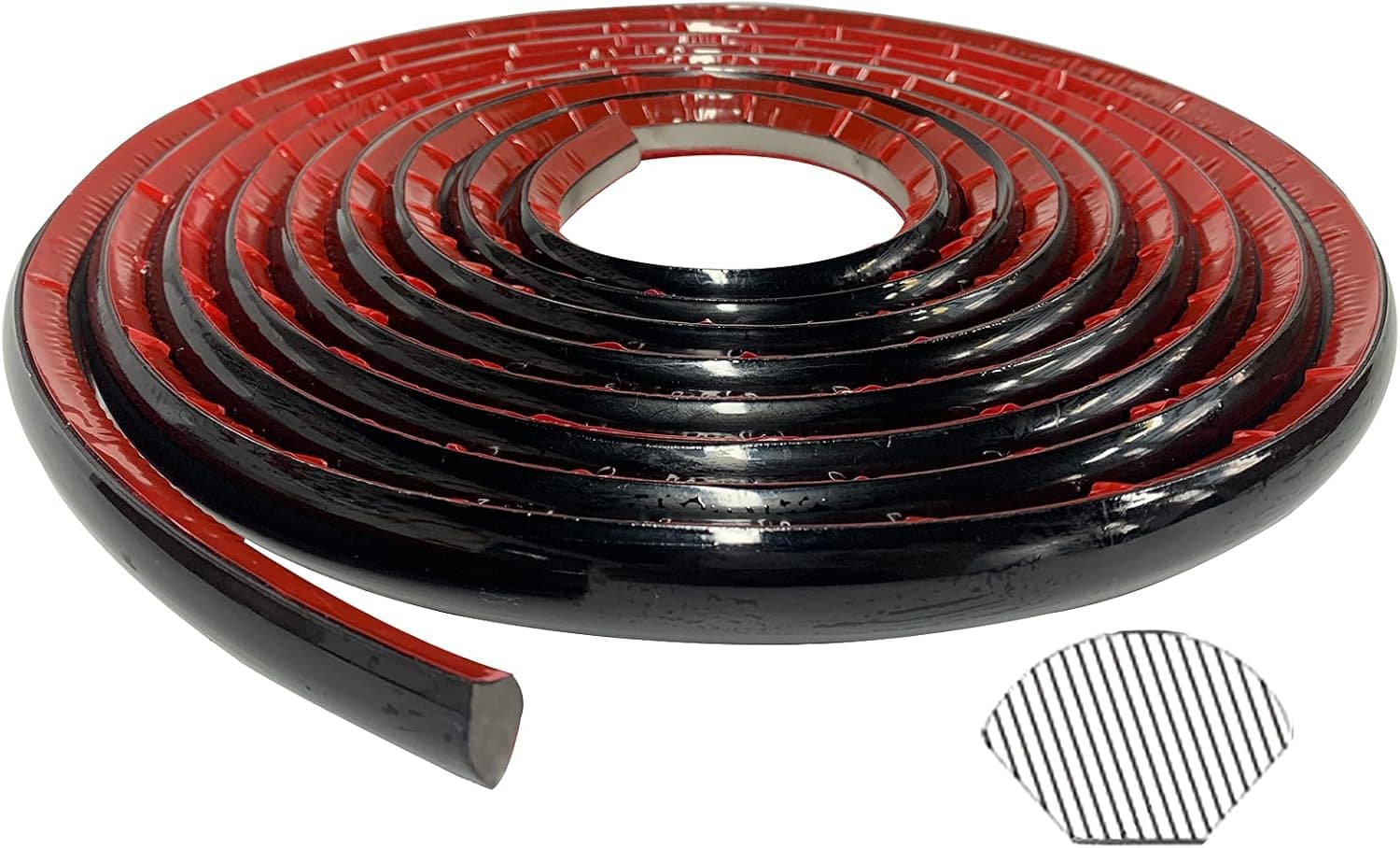 Flexible Molding Trim | Caulk and Trim Strips for Floors, Countertops and More | Peel and Stick Self-Adhesive Design | Black Quarter Round, 16.4 Ft