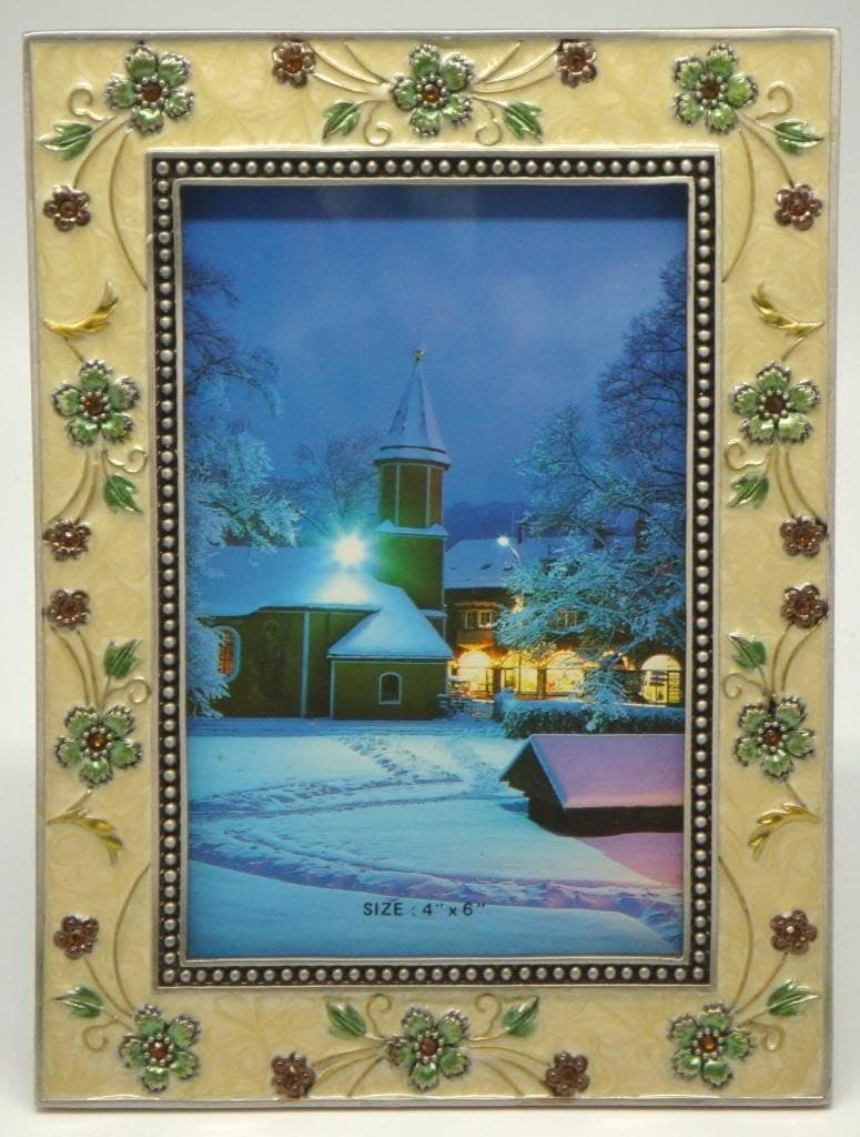 Glory Land 4×6 Flowers w/22 3mm Yellow Crystals & Gold Accents (Item # 624)