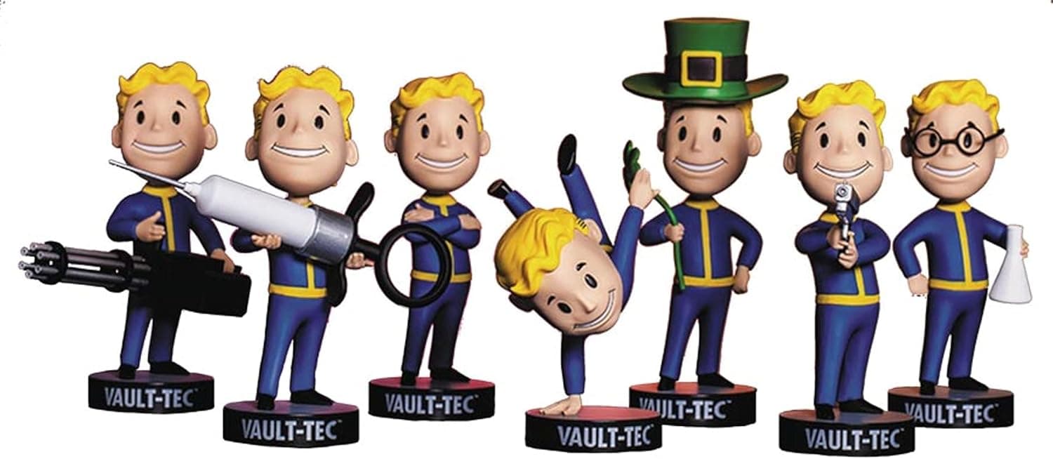 Fallout Vault Boy 111 Bobbleheads Vault-Tec Complete Series 3 -Agiility, Arms Crossed, Big Guns, Luck, Medicine, Science & Small Guns