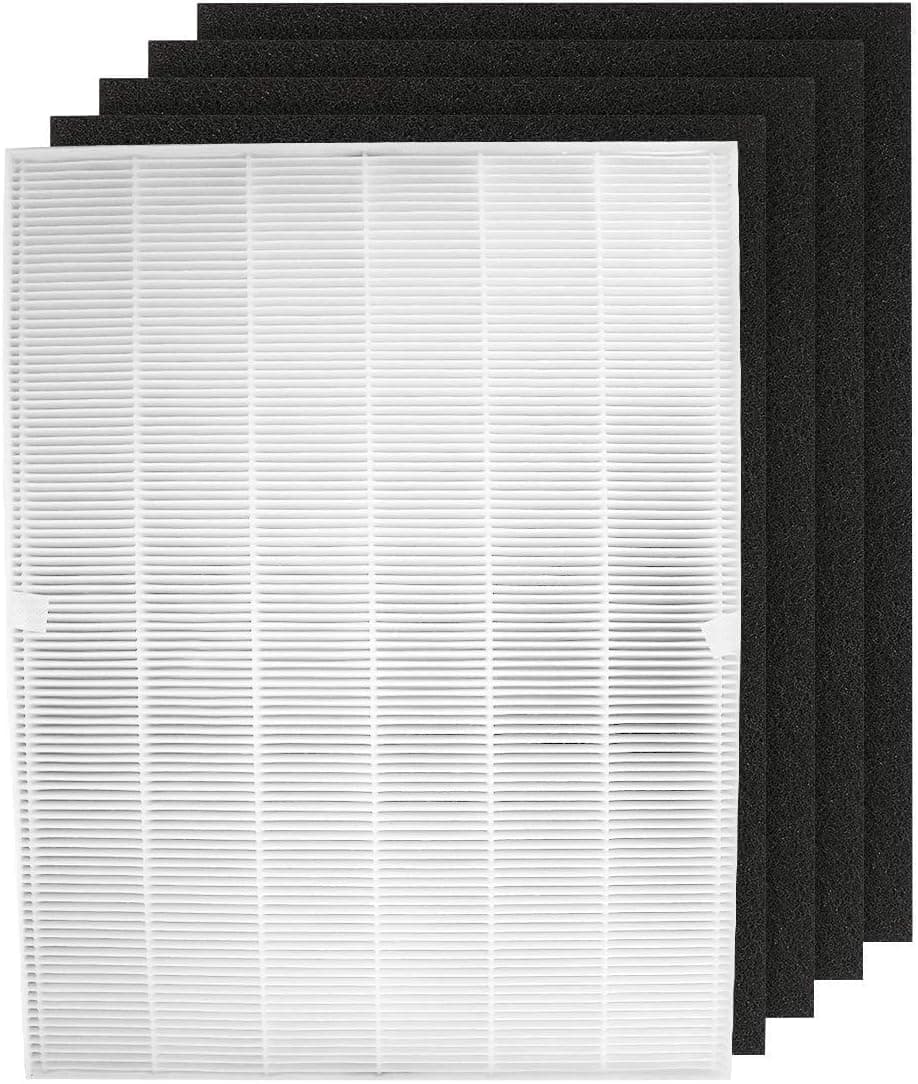 HQAPR 1 True HEPA Filter + 4 Carbon Replacement Filters A 115115 Size 21 Compatible for Winix PlasmaWave Air Purifier 5300 5300-2 WAC5300 5200-2 5500 5500-2 WAC5500 P300 C535 6300 6300-2 WAC6300