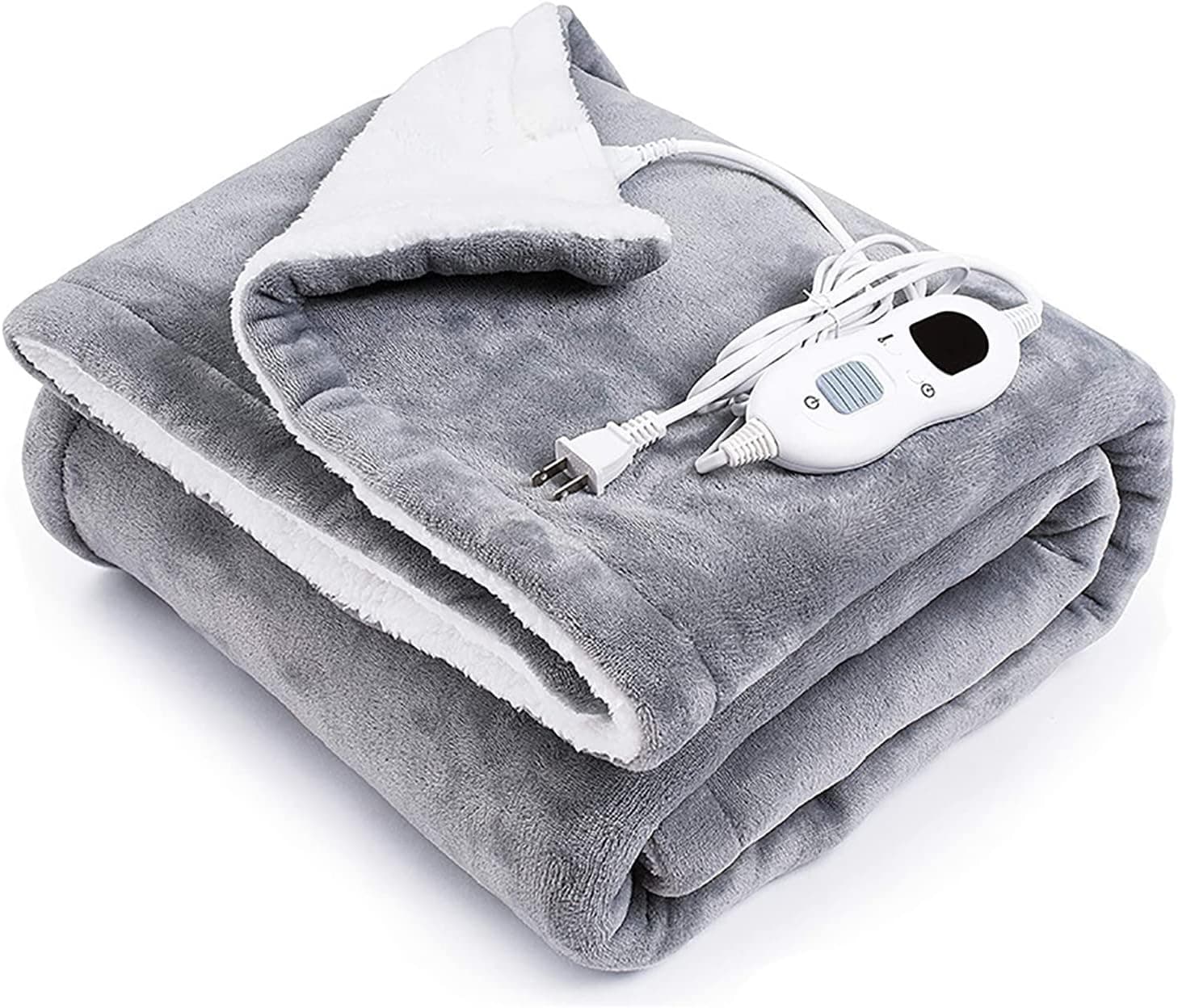 Electric Heated Blanket Throw with 3 Heating Levels & 4 Hours Auto Off,Super Cozy Soft Heated Throw with Fast Heating and Machine Washable,Home Office Use (60x50inch)