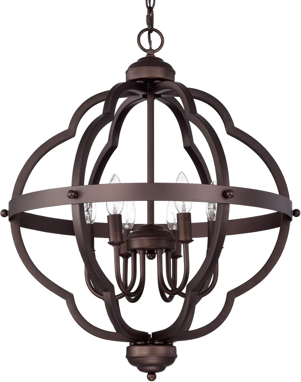 ACLand Orb 6-Light Farmhouse Chandelier Rustic Metal Pendant Light Fixture Industrial Ceiling Hanging Lighting for Indoor Foyer Kitchen Island Dining Living Room Hallway