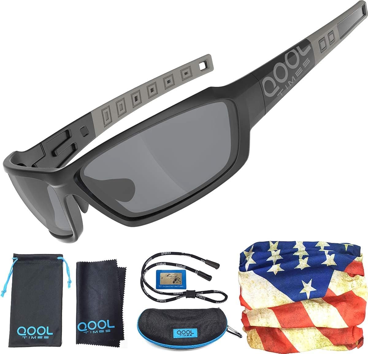 Living out your Qool Time ! Polarized Fish Sunglasses for Men Women, Running Driving Golfing Cycling