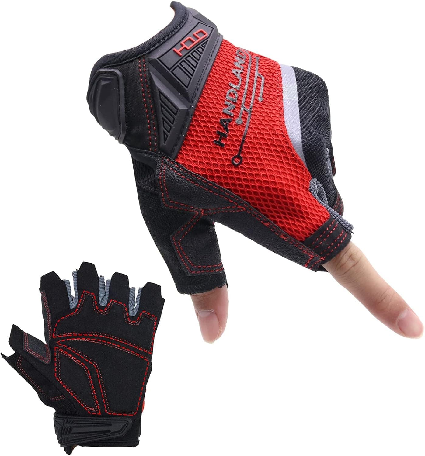 Fingerless Work Gloves for Men,Utility Work Gloves for Mechanics, Flexible Breathable Fit- Padded Palm