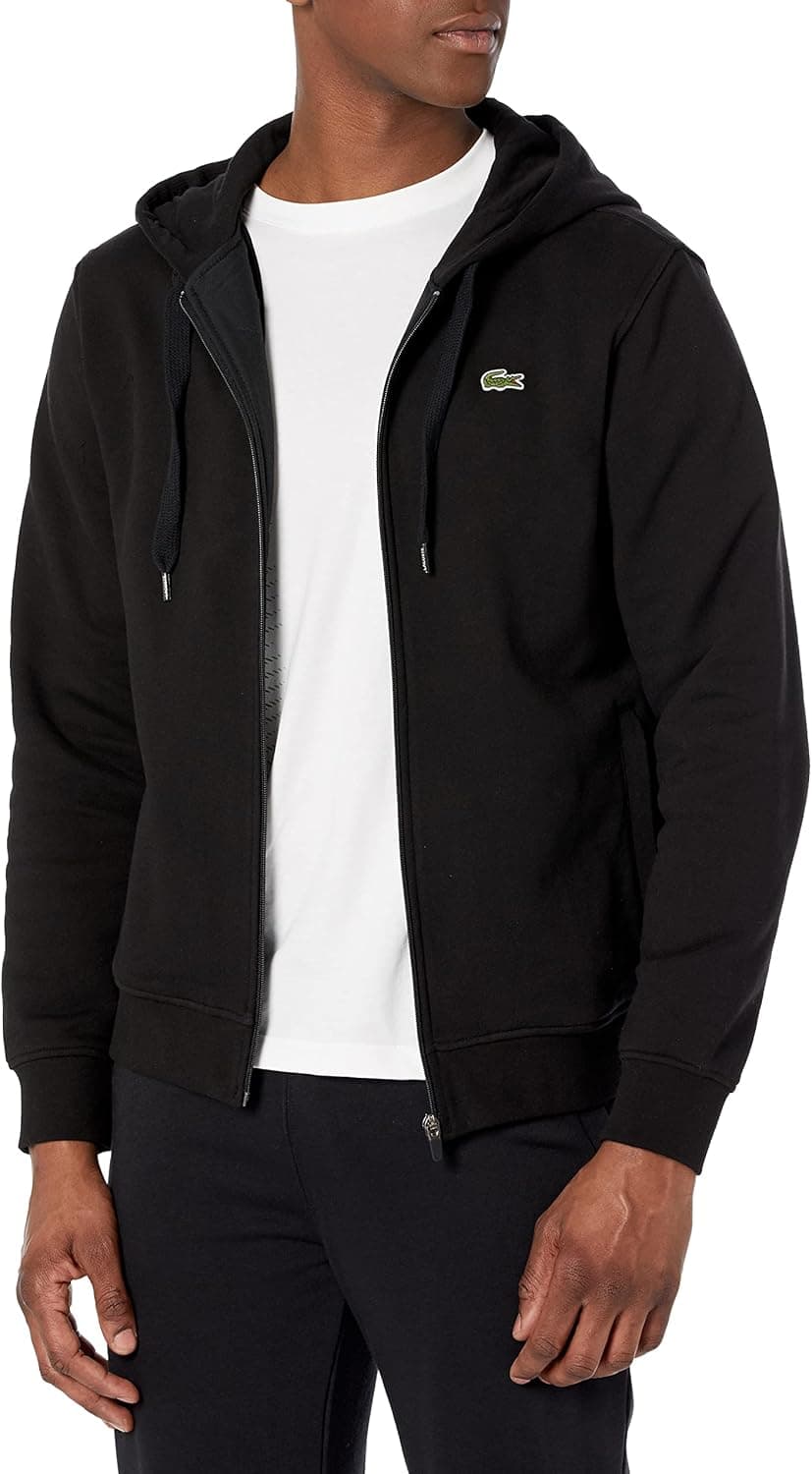 Lacoste Men's Sport Long Sleeve Fleece Full Zip Hoodie Sweatshirt