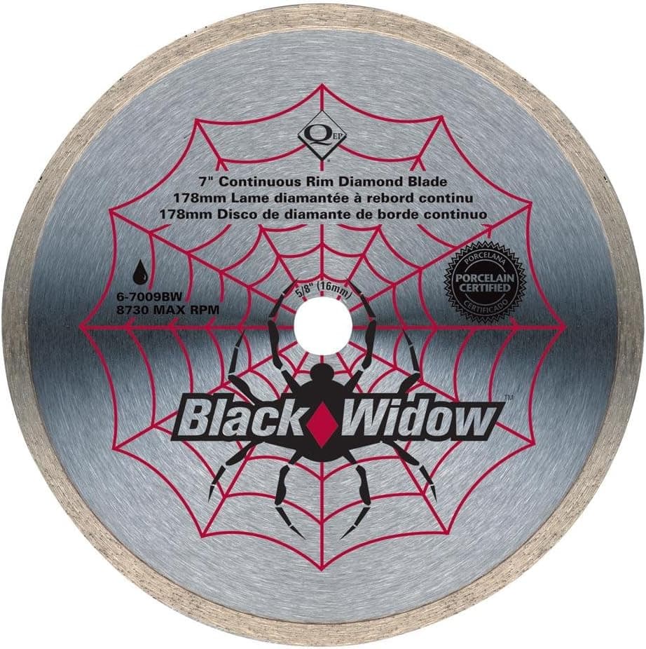 Black Widow 6-7009BW Continuous Rim 7-Inch Diameter Diamond Blade, Wet Cutting