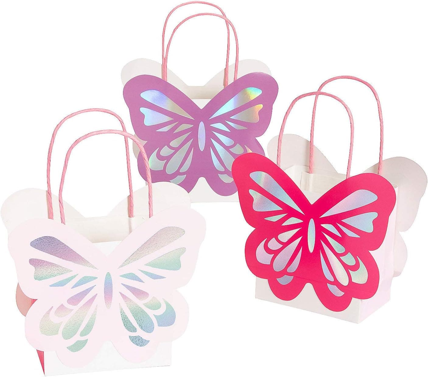 Fun Express Small Butterfly-Shaped Gift Bags - Party Supplies - 12 Pieces