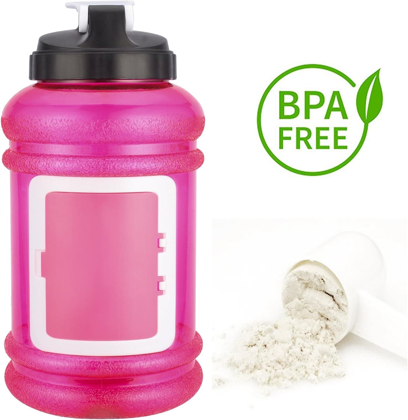 2.2 L Water Bottle BPA Free Half Gallon Water Bottle for Gym,Outdoor Sports,Hiking ,Bodybuilding,Fitness Bottle by Colleer (Pink)