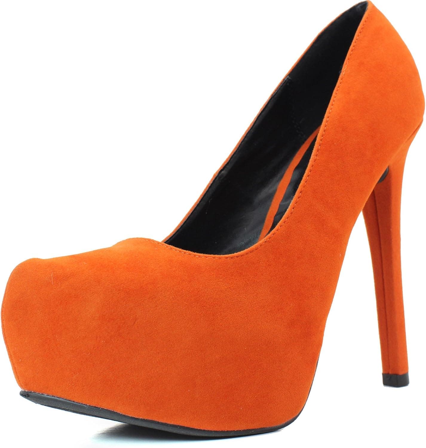 Women's High Heel Pump Stilettos Platform Closed Pointed Casual Soft Sole Summer Slip On Outdoor Home Walking Shoes Round Toe Stiletto Marquise-06 Orange Ve 5.5