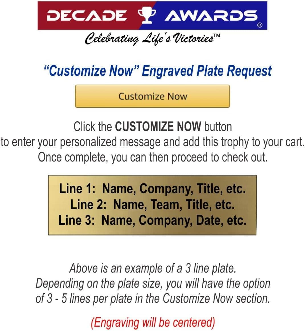 Decade Awards Track 3D Gold Sport Stars Trophy - Star Track Award - 6.25 Inch Tall - Customize Now