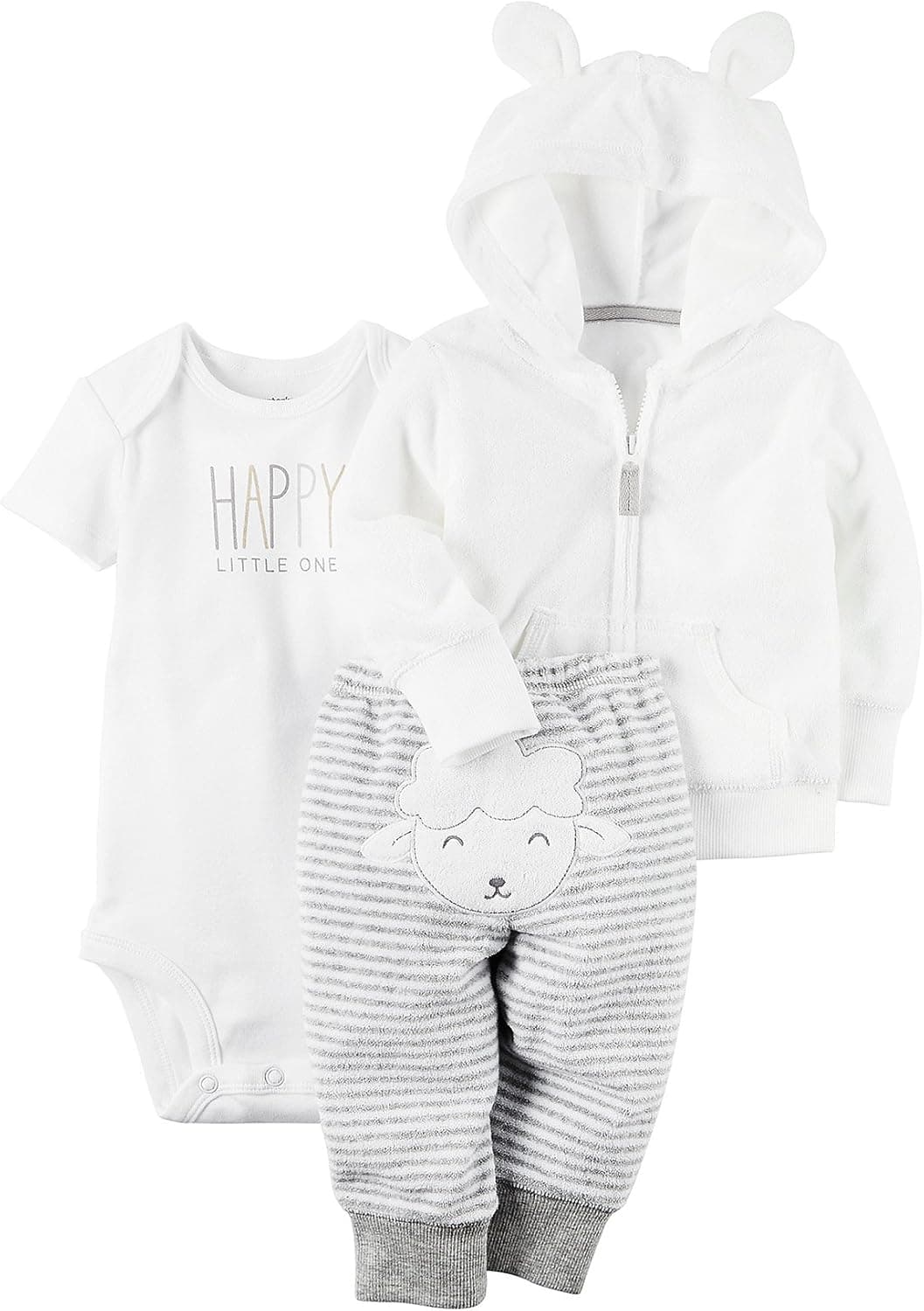 Carter's Baby 3 Piece Happy Baby Set 12 Months White