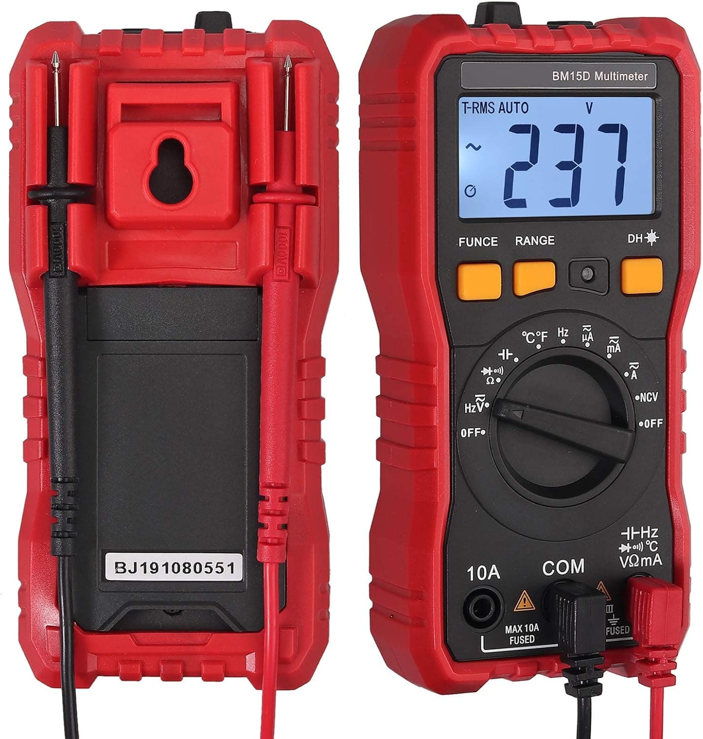 Neoteck True RMS Auto-Ranging Digital Multimeter Tester, with Backlight LCD Display, Overload Protection