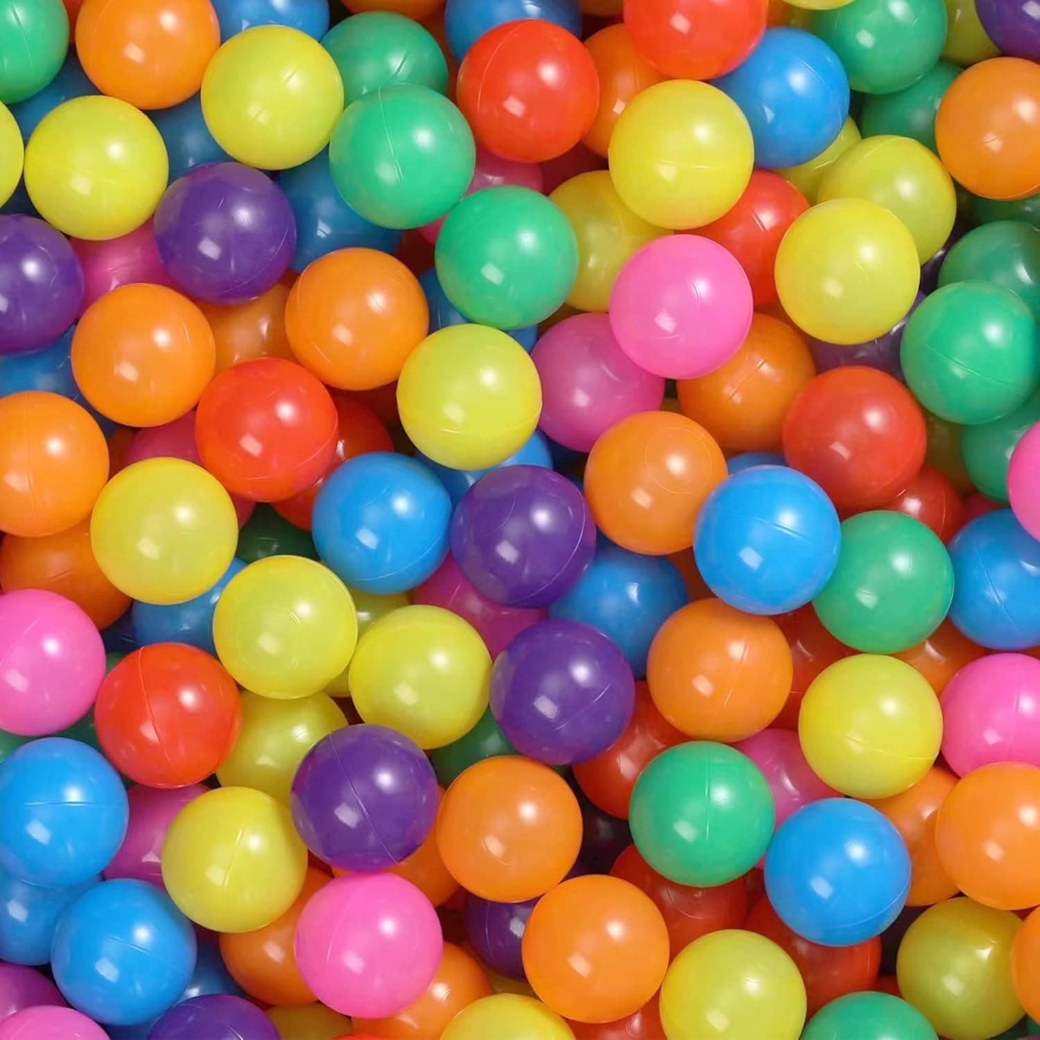 YUFUL Ball Pit Balls 200pcs for Kids, Plastic Balls for Ball Pit, 2.2” Crush Proof Play Balls BPA Free Non-Toxic, 7 Kinds of Bright Color Ocean Balls Include a Reusable Storage Bag with Zipper