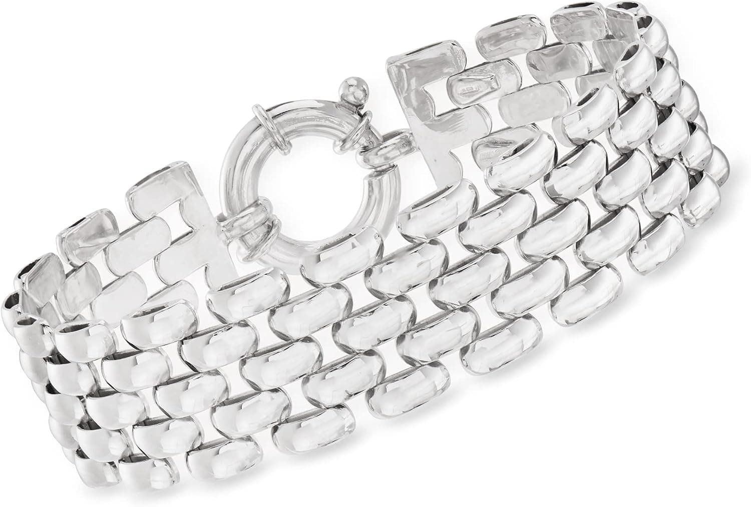 Ross-Simons Italian Sterling Silver Panther-Link Bracelet. 7 inches