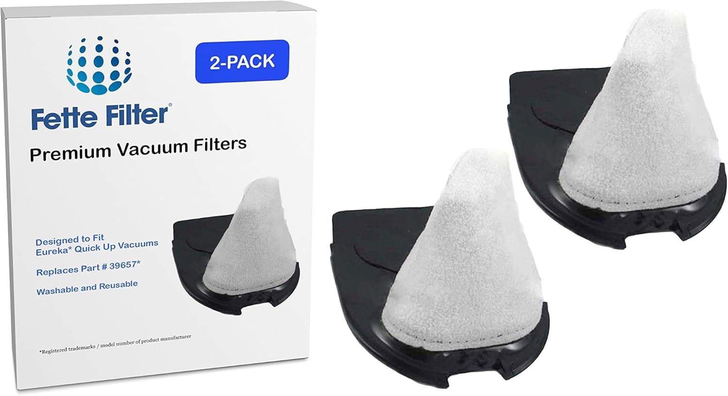 2 Pack - Eureka DCF-11 & DCF-27 Compatible Quick Up Dust Cup Filters - Fits Eureka Models: 61, 70, 71, 61A, 70A, 70AX, 71A, 71AV, 71B, AG61A, UK61A, Z61A - Replaces Part # 62558B