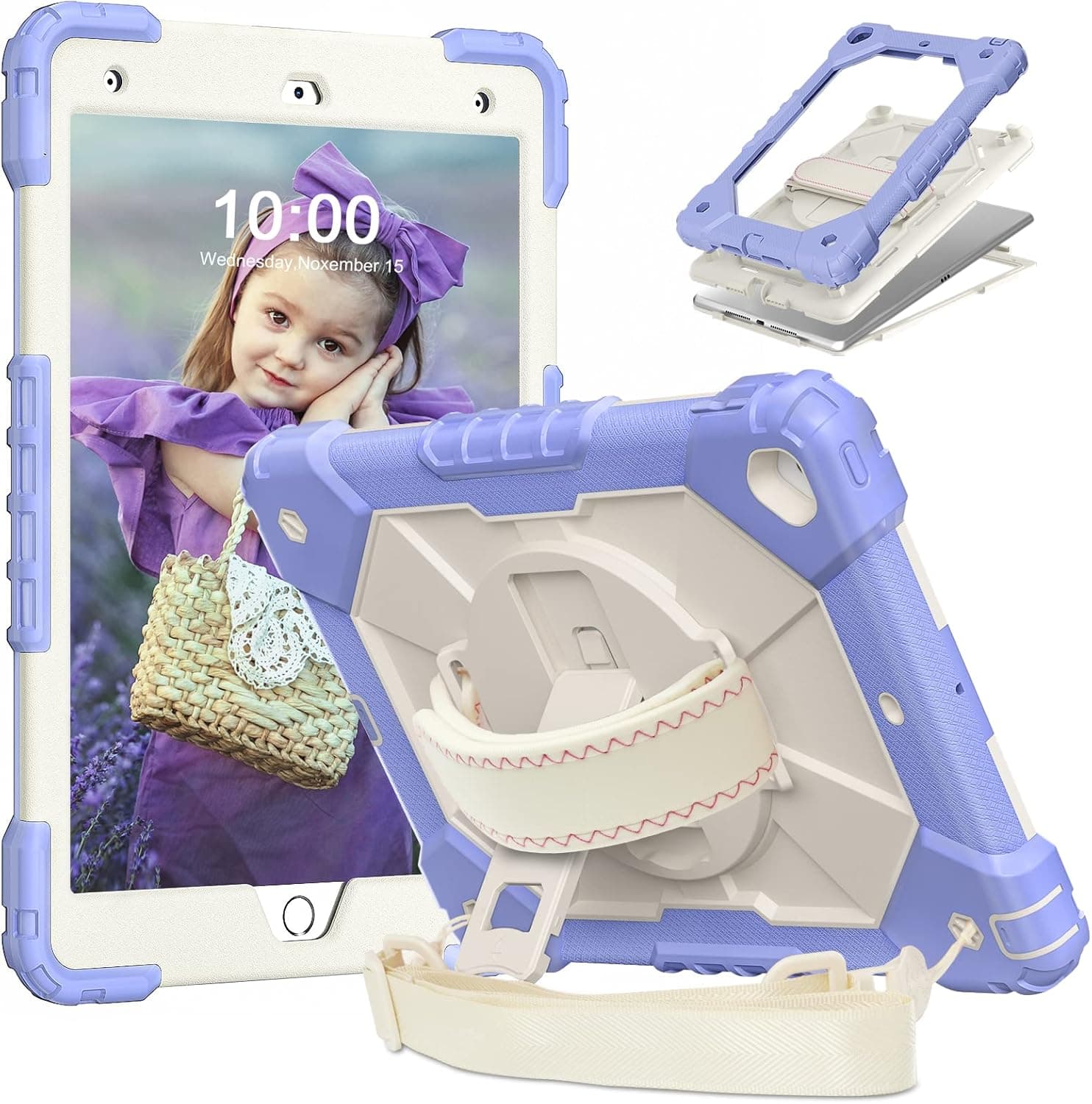 WESOROL iPad 9th/ 8th/ 7th Generation Case 10.2 Inch,Heavy Duty Shockproof iPad 9th Generation Case for Kids with 360° Rotating Hand Strap & Stand,iPad 10.2 Case 2021/2020/2019