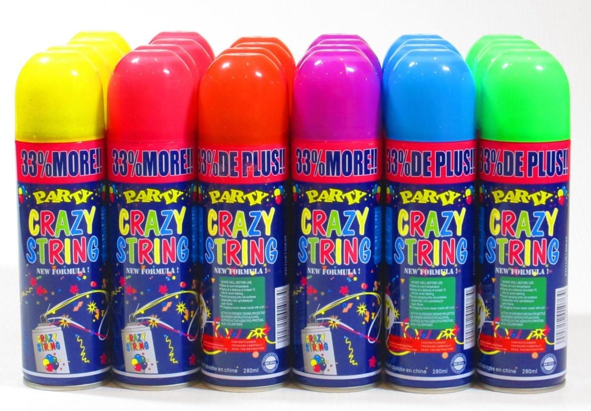 96 Pack Party Crazy String Streamer Spray Can Wholesale Wholesale Bulk Lot