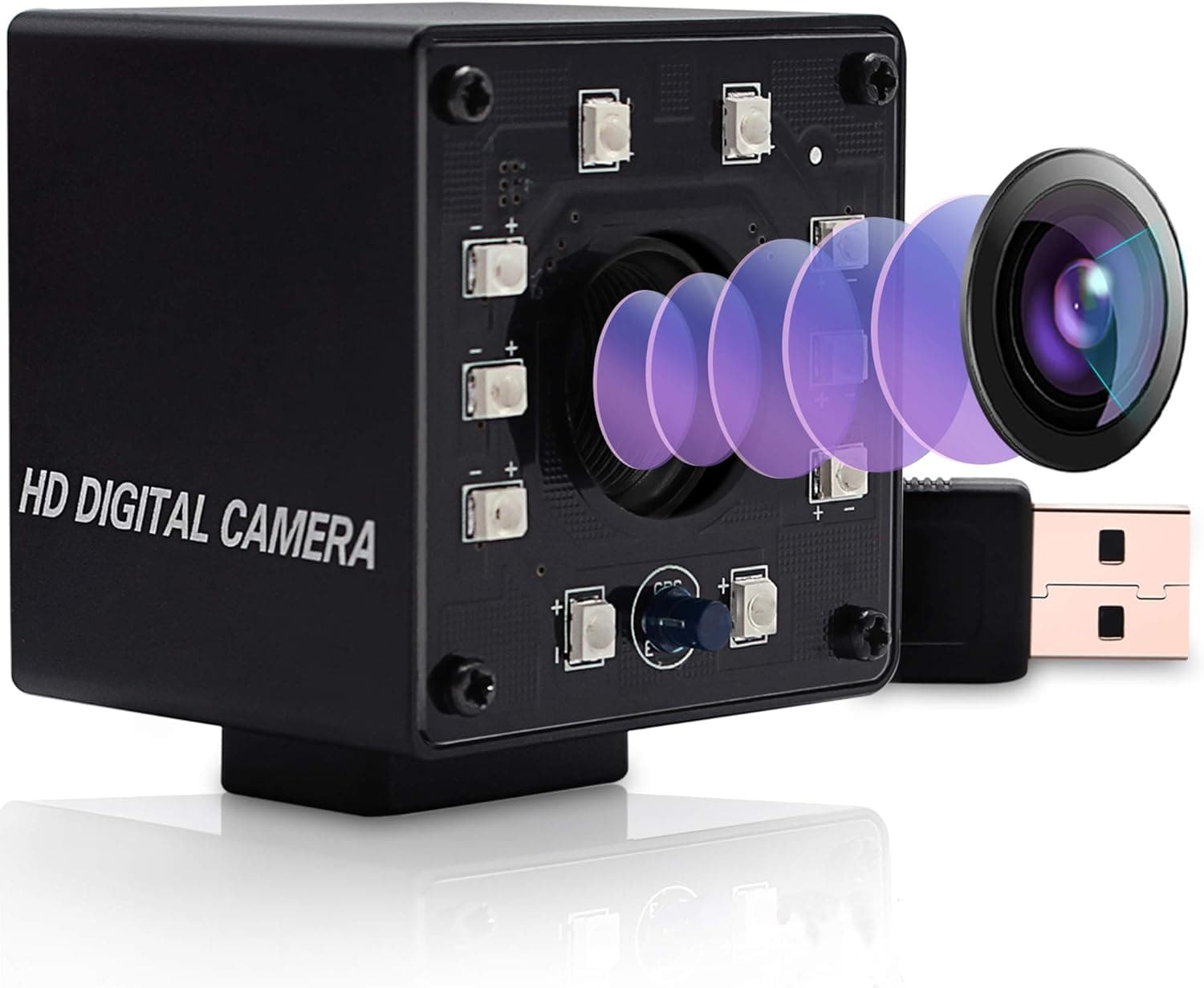 SVPRO 1080P Night Vision USB Camera CMOS OV2710 IR LED Infrared Webcam with IR Cut HD Surceillance Camera 3.6mm Lens Mini Cam with Metal Casing for Android Windows Linux Mac Raspberry
