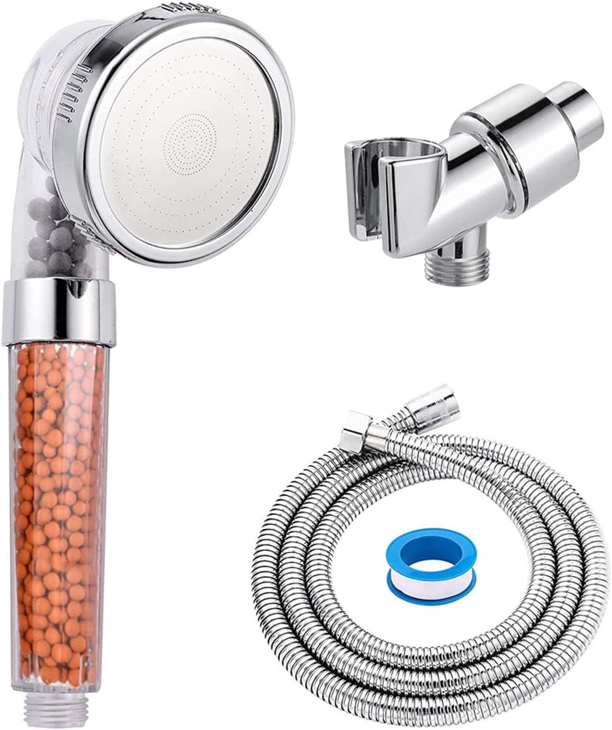 Shower Heads High Pressure, Filter Handheld Showerheads with Hose and Bracket, Spray Water Saving 3 Settings Shower Heads for Dry Hair and Skin