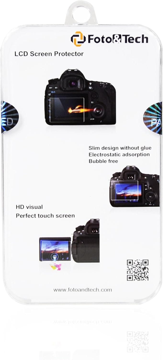 Foto&Tech Premium Tempered Precision Optical Glass Screen Protector Compatible with Sony A7R II, A6600 A6500 A6300 A6000 A5000 A3000 LCD+Scratch Proof 9H Hardness,HD,Anti Smudge,Rounded Edges,Slim