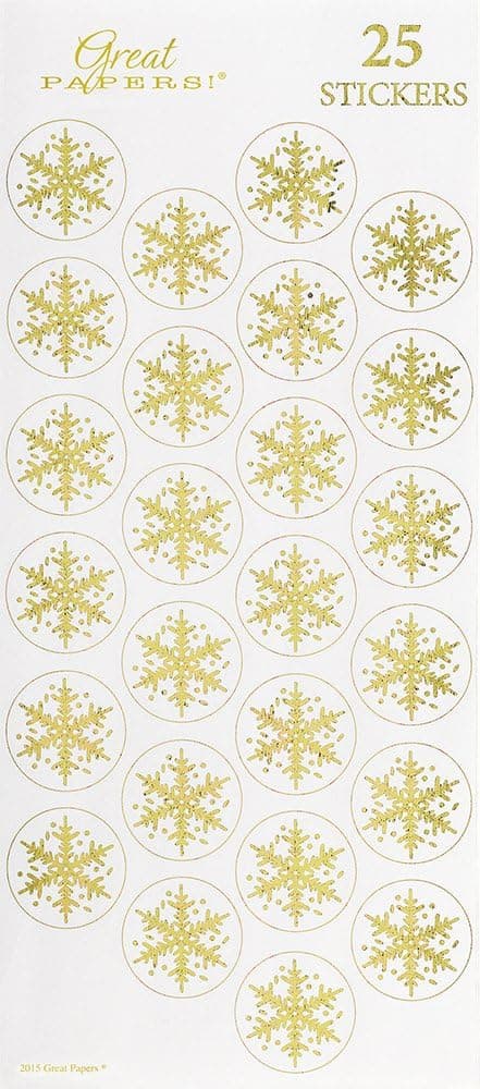 Great Papers! 1" Snowflake Seals, Gold (2011623)