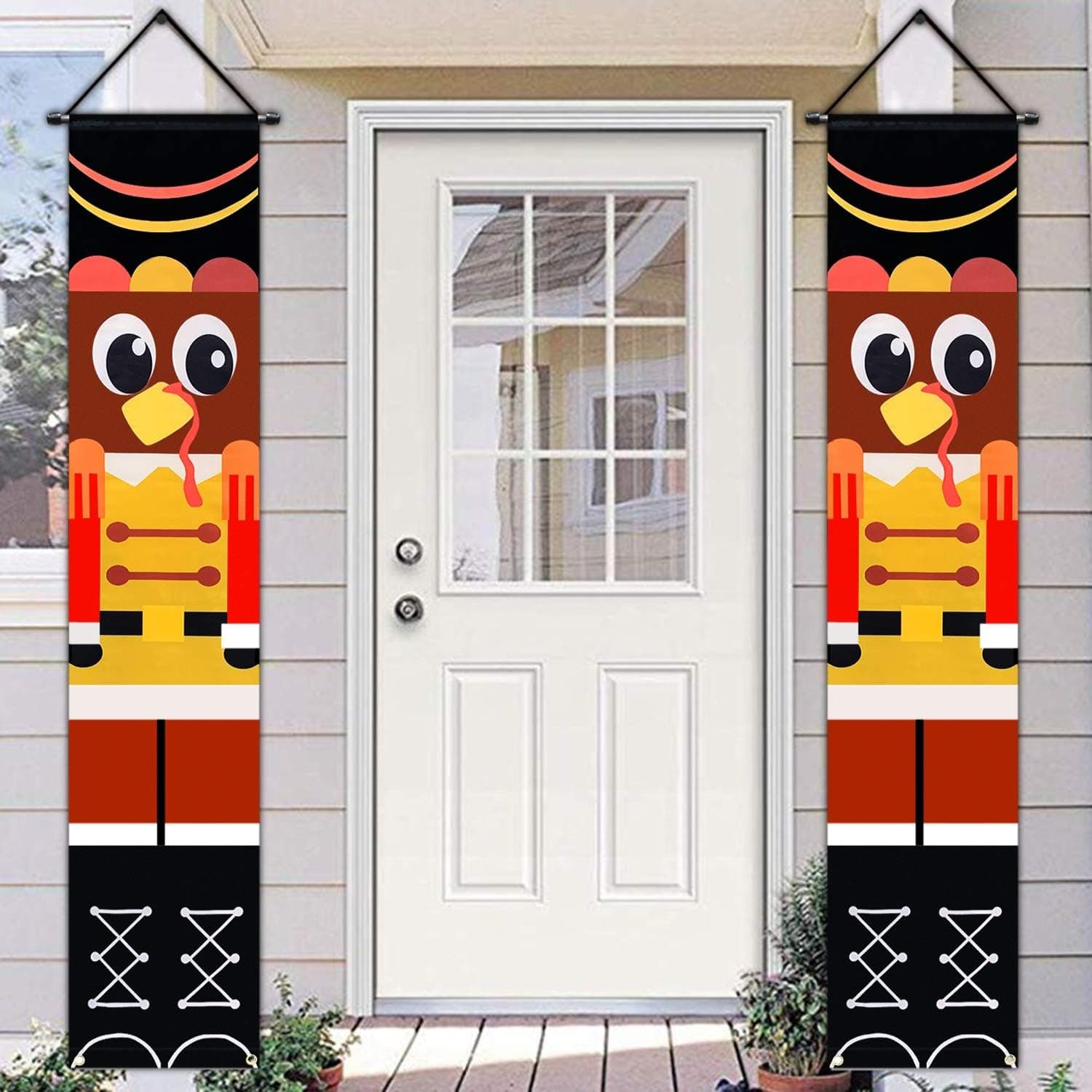 TURNMEON 74"x14" Turkey Fall Porch Sign Autumns Fall Harvest Thanksgivings Decorations Banner for Home Outdoor Indoor Yard Front Door Thanksgivings Party Decorations