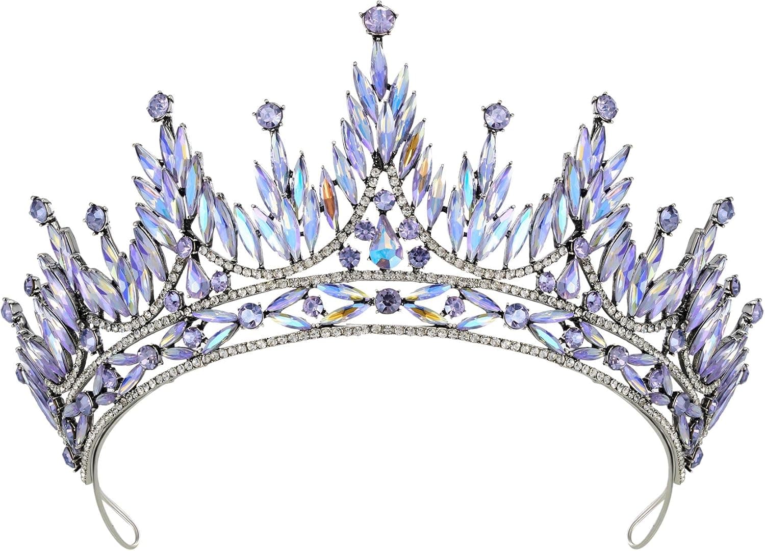SWEETV Tiaras and Crowns for Women, Wedding Tiara for Bride, Rhinestone Queen Crown, Crystal Costume Hair Accessories for Birthday Prom Quinceanera Celebration