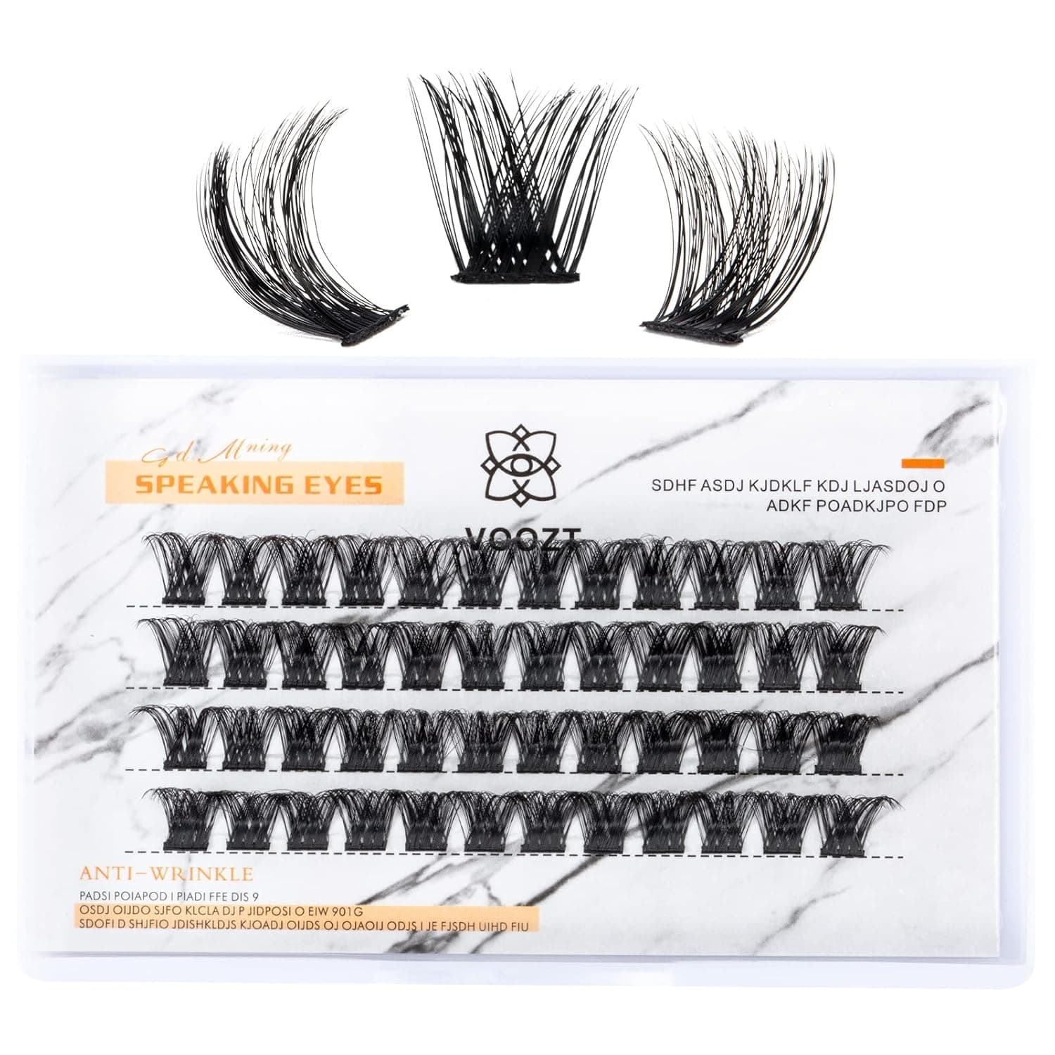 Cluster Lashes Voozt DIY Eyelash Extension Thin Band D Curl 14MM Length Natural Individual Lash Clusters 48 Pcs at Home Use (D-14MM)
