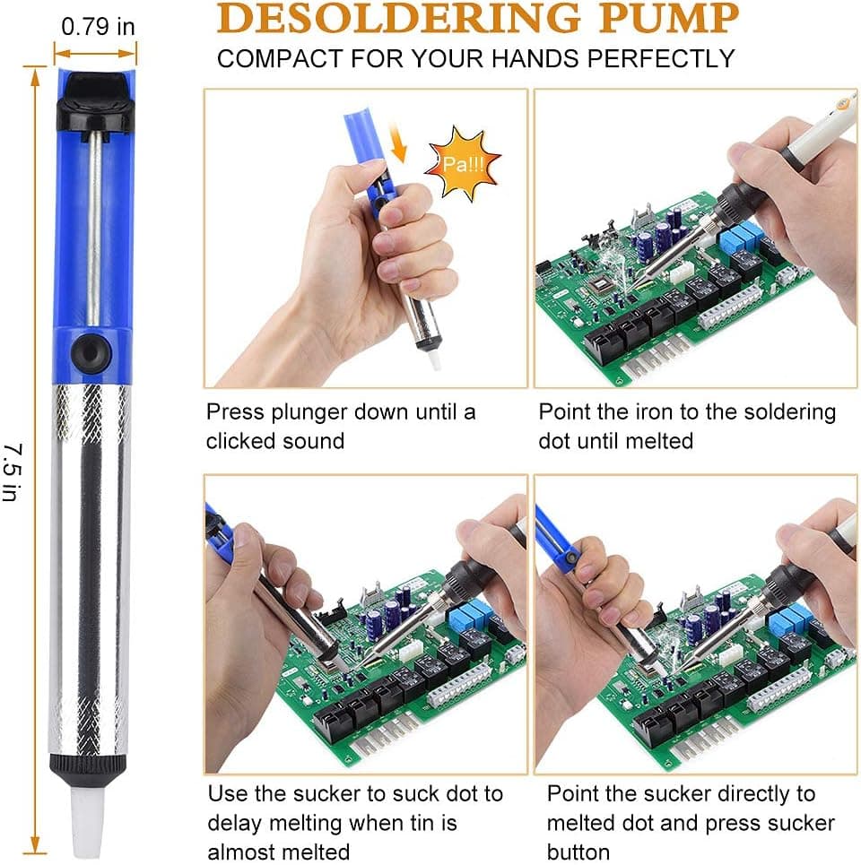 Wmore Soldering Iron Kit,Includes:110V 15 to 60W Variable Temperature Soldering Iron,6pcs Solder Aid Tools, 1xScrewdriver,1xSolder wire,5xSoldering Iron Tips.Perfect For DIY And Soldering Project.