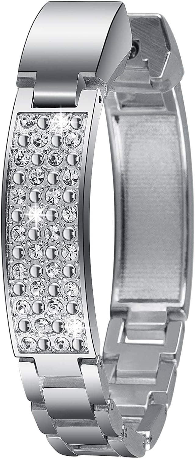 VIQIV Jewelry Bangle For Fitbit Alta Band and Alta HR Band, Elegant Bling Stainless Steel Wrist Straps Bracelet Accessories For Women
