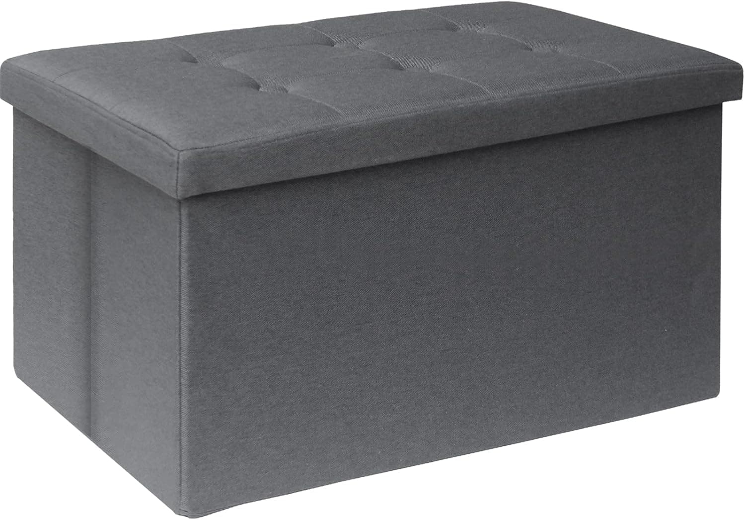 ALASDO Storage Ottoman Folding Rectangle Cube Coffee Table Multipurpose Foot Rest Short Children Sofa Stool Ottomans Bench Foot Rest for Bedroom L30W15H15 Grey