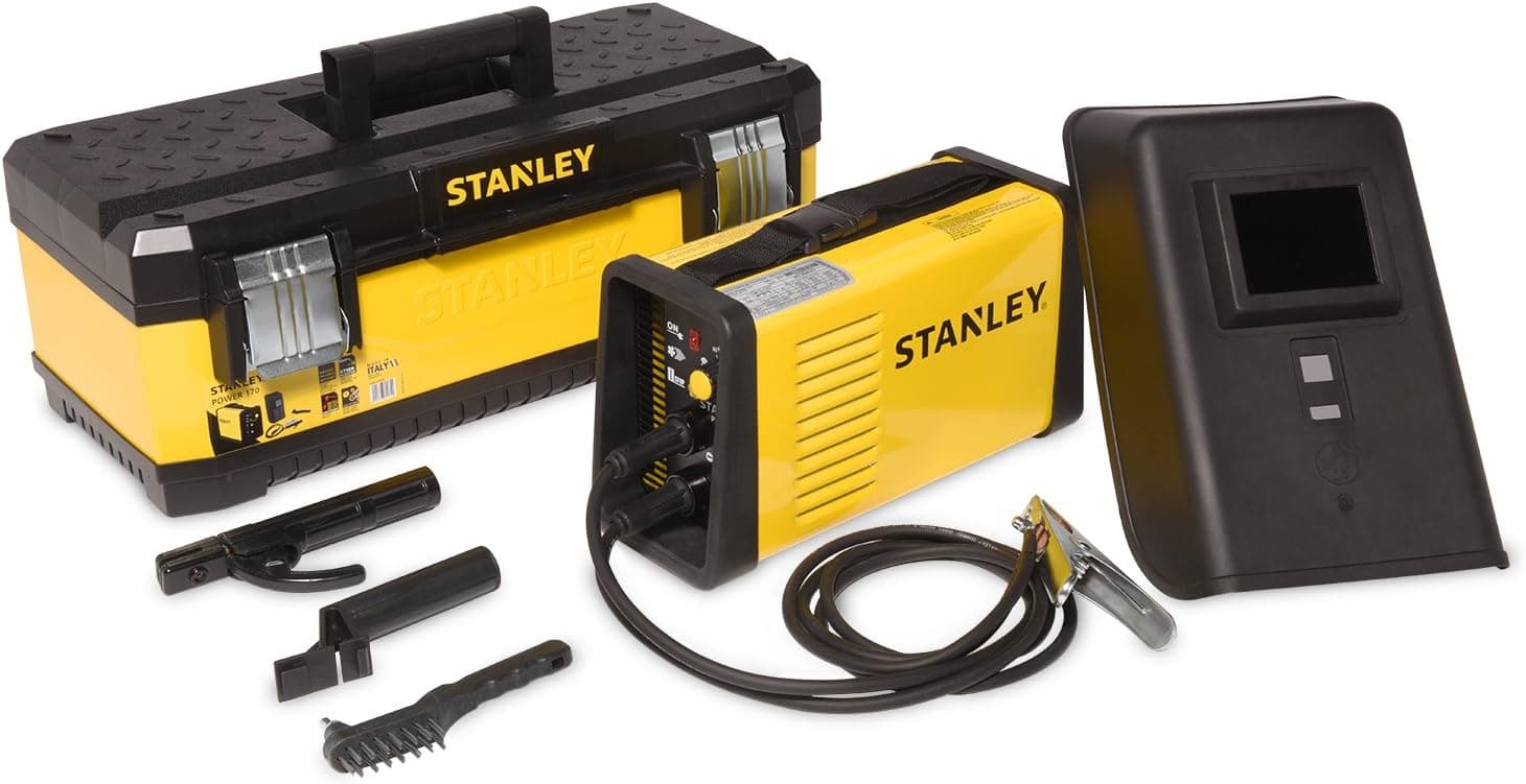Stanley Power 170 Stick Welder – Portable 230-Volt, 140-Amp Professional Welding Machine for Mild & Stainless Steel – TIG Capable – 14.6” x 7.8” x 5.3” – 1-Year Limited Warranty