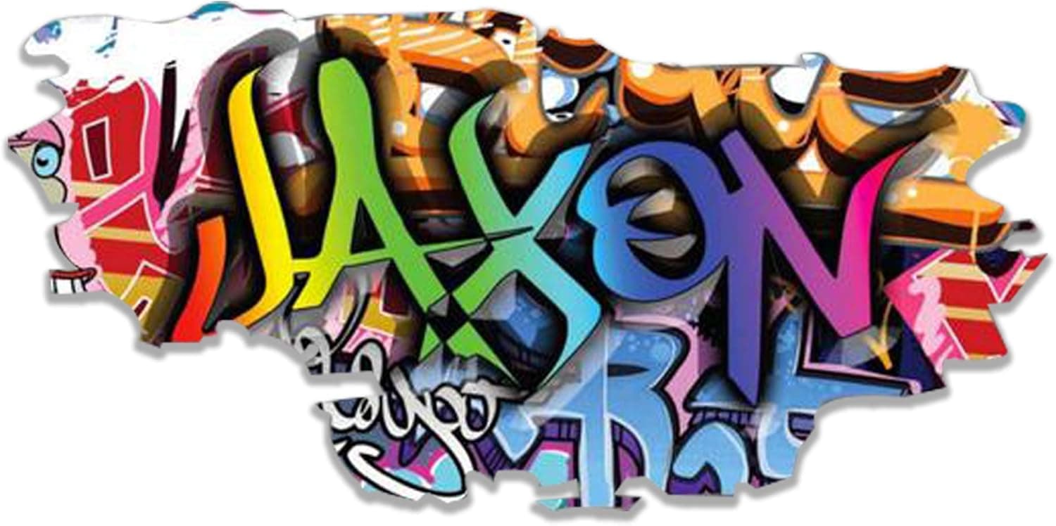 MySticky Personalized 3D Graffiti Name Wall Decal | Custom Art Vinyl Decor Sticker | Removable | Peel and Stick | No Border Room Art Decor (MYS153-Medium)