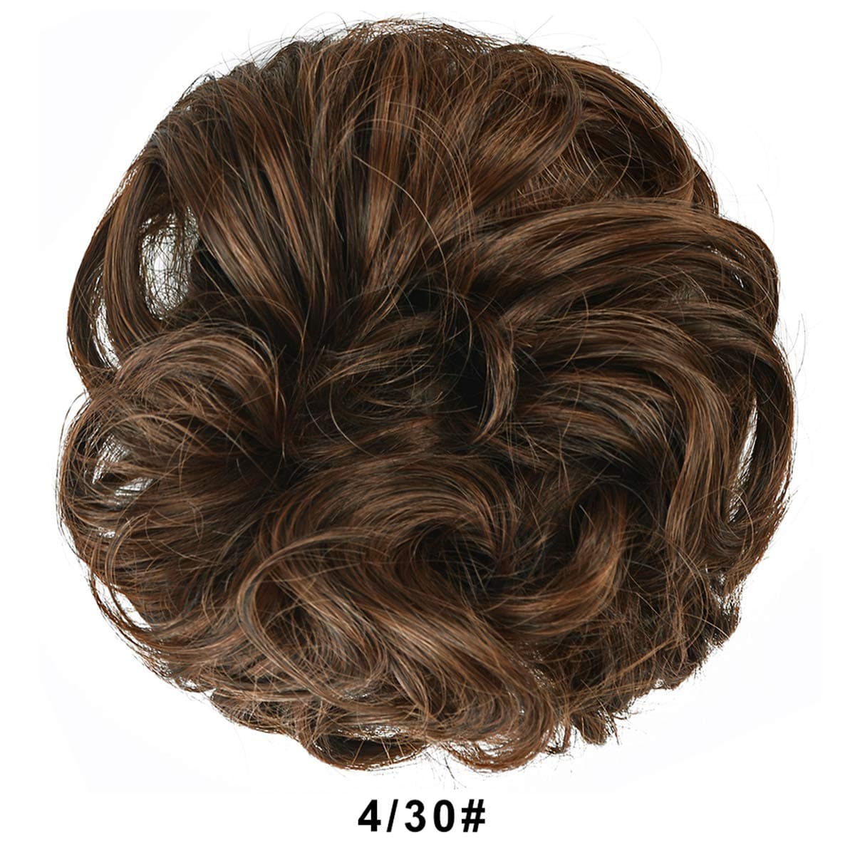 BARSDAR Messy Hair Bun Extensions Hairpiece for Women Updo Scrunchie Hair Piece (430# Dark Brown mix Light Auburn)