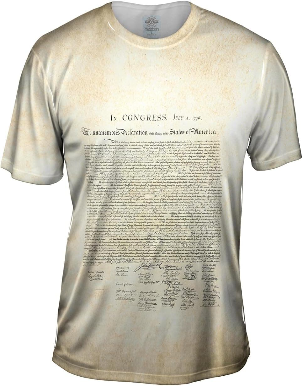Yizzam- Us Declaration of Independence -Tagless- Mens Shirt
