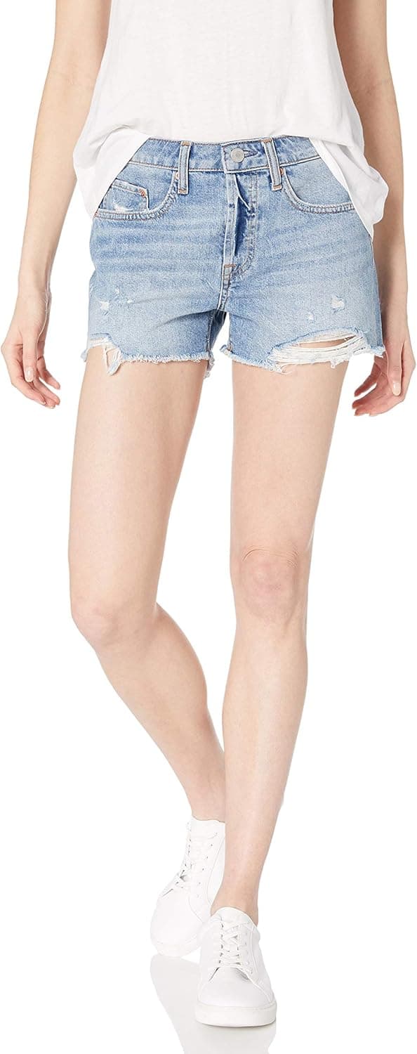 The Drop Women's Standard Sasha Vintage Mid-Rise Button-Fly Cutoff Denim Short