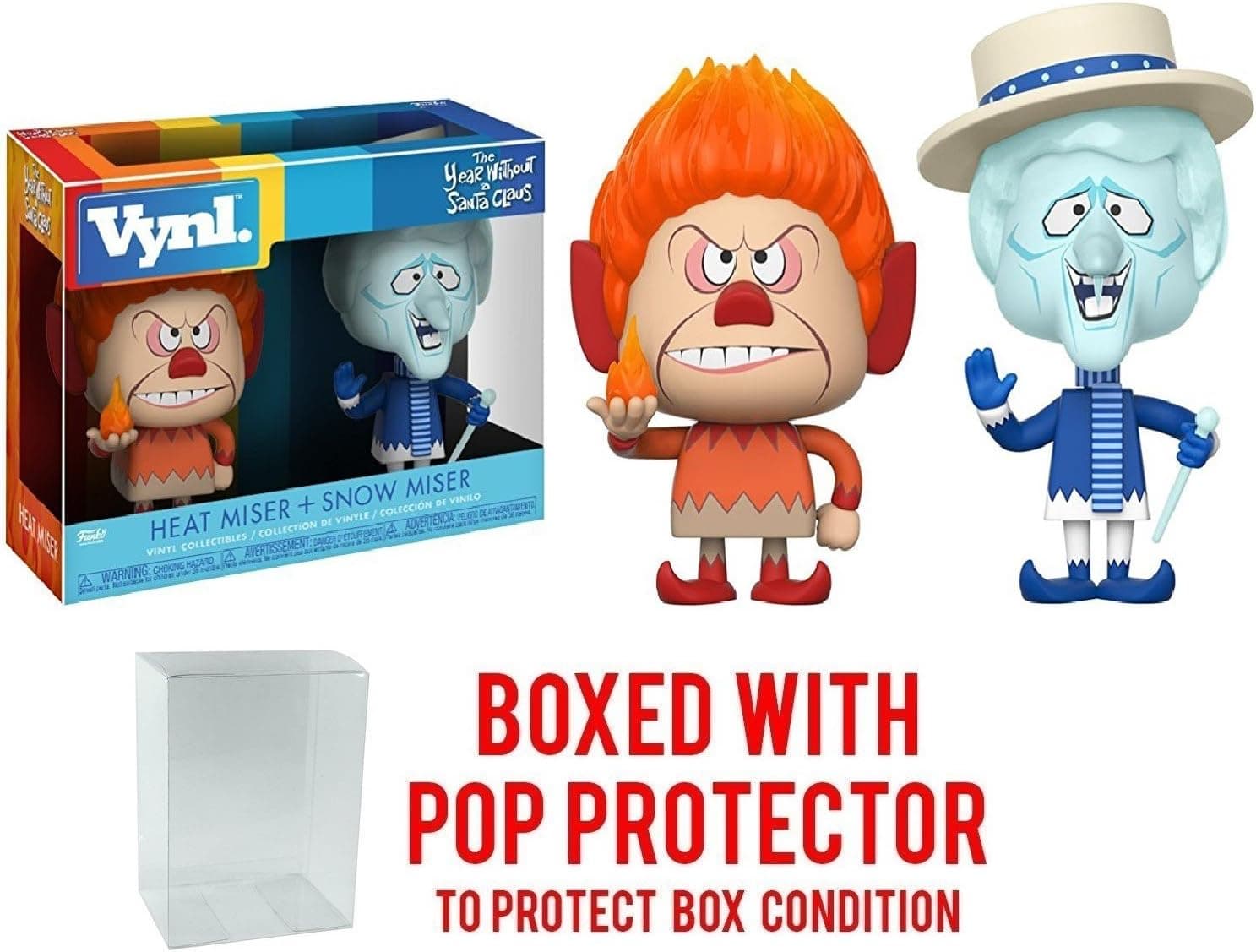 Funko Vynl: The Year Without A Santa Claus - Heat Miser & Snow Miser Vinyl Figure 2-Pack (Bundled with Pop BOX PROTECTOR CASE)