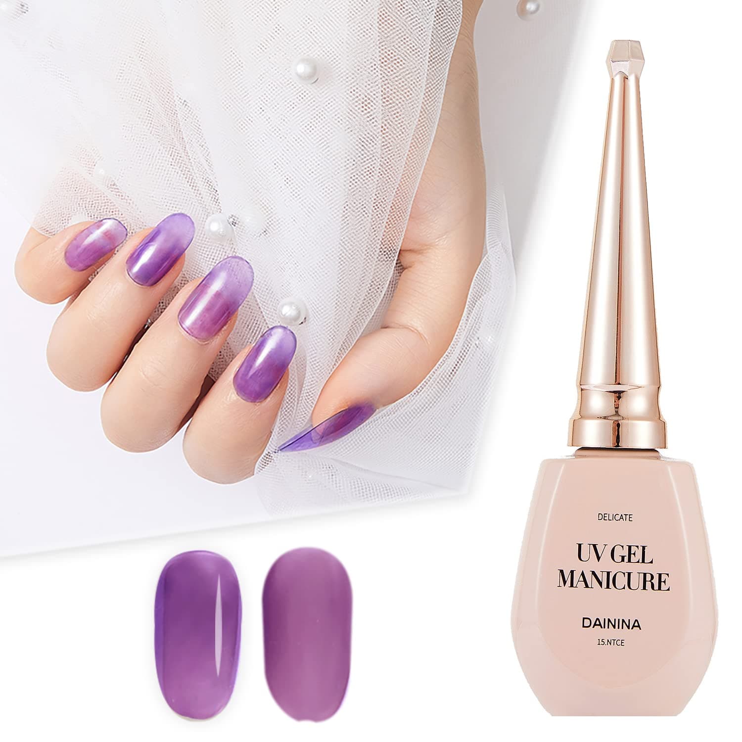 Kimglurs Jelly Gel Nail Polish Icy Translucent UV/Led Gel Polish, Glass Natural Girly Colors Cruelty-Free Nail Lacquer, 15ML/0.5 Fl Oz Nail Art Salon Manicure Gifts for Women Girls