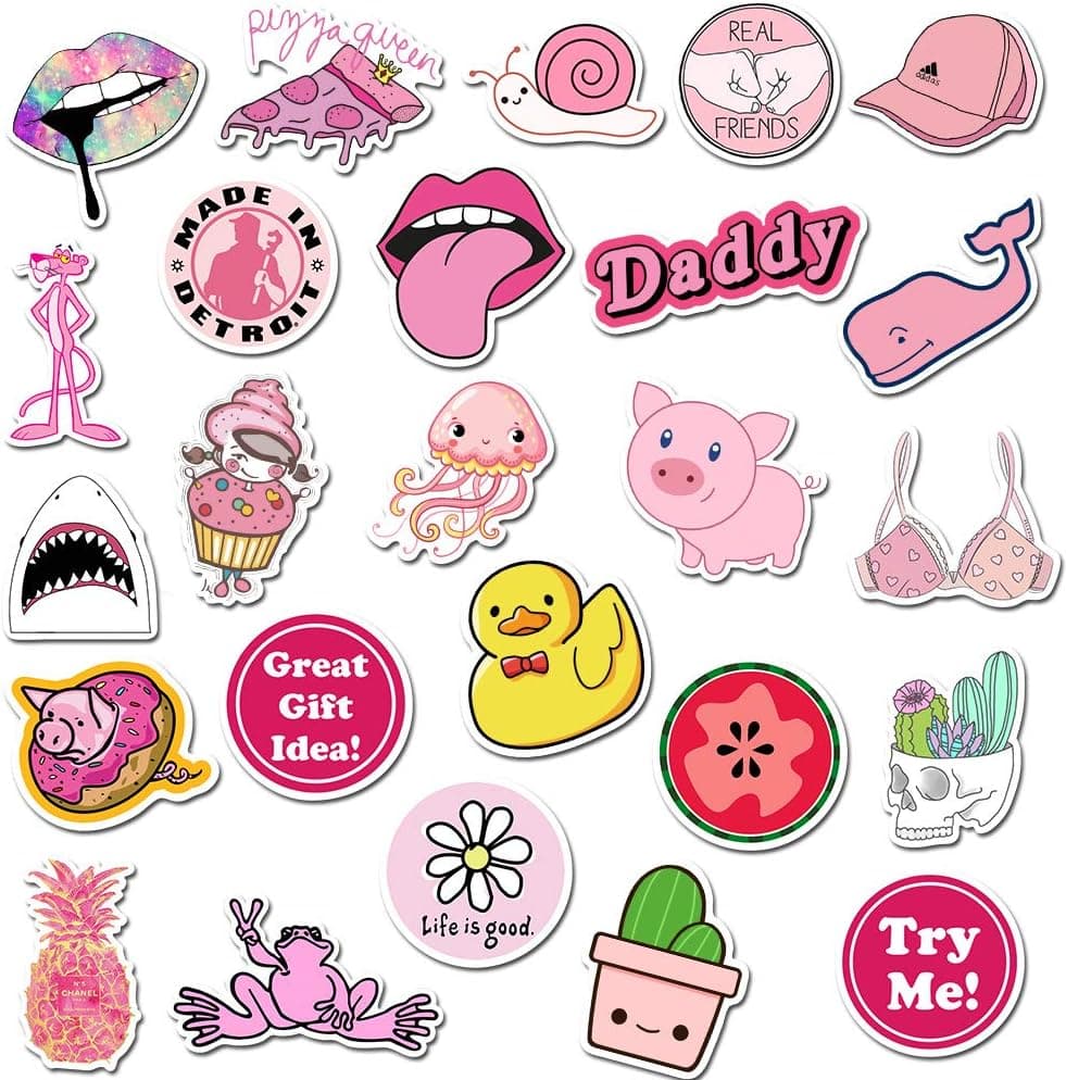 VSCO Stickers for Hydro Flask 100PCS,Vinyl Cute Cool Kawaii Decals Waterproof Stickers for Hydroflasks,Water Bottles,Laptop,MacBook,Skateboard,Phone-Suitable for Kids,Girls,Teens,Women,Adults