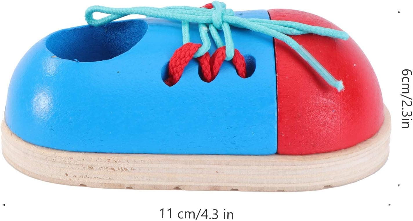Artibetter Children Tie Shoe Lacing Threading Teaching Toys Lacing Shoes Early Educational for Kids Toddler (Random Color)
