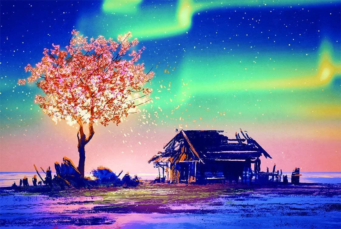 InGooooD -Mini Series-World Mini Jigsaw Puzzle 1000 Pieces Fantasy Light Tree Paper Puzzle Toys for Adults and Kids