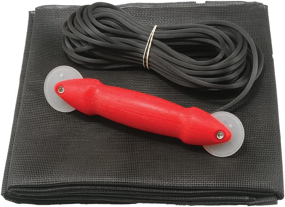 Make-2-Fit P 7541 Screen Door Repair Kit with Rolling Tool – Replace Screen on Windows or Patio Doors, 48” x 84” Charcoal Fiberglass Screen Cloth